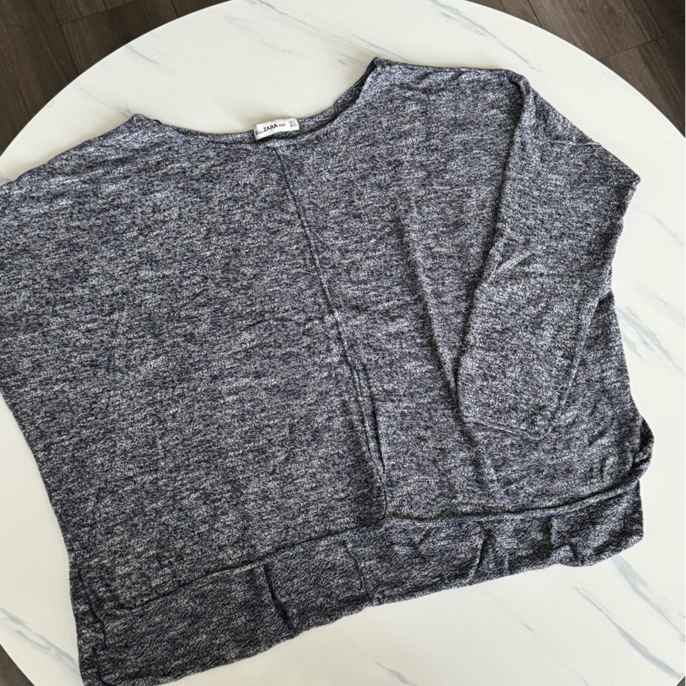 Zara Boatneck Relaxed Knit Sweater